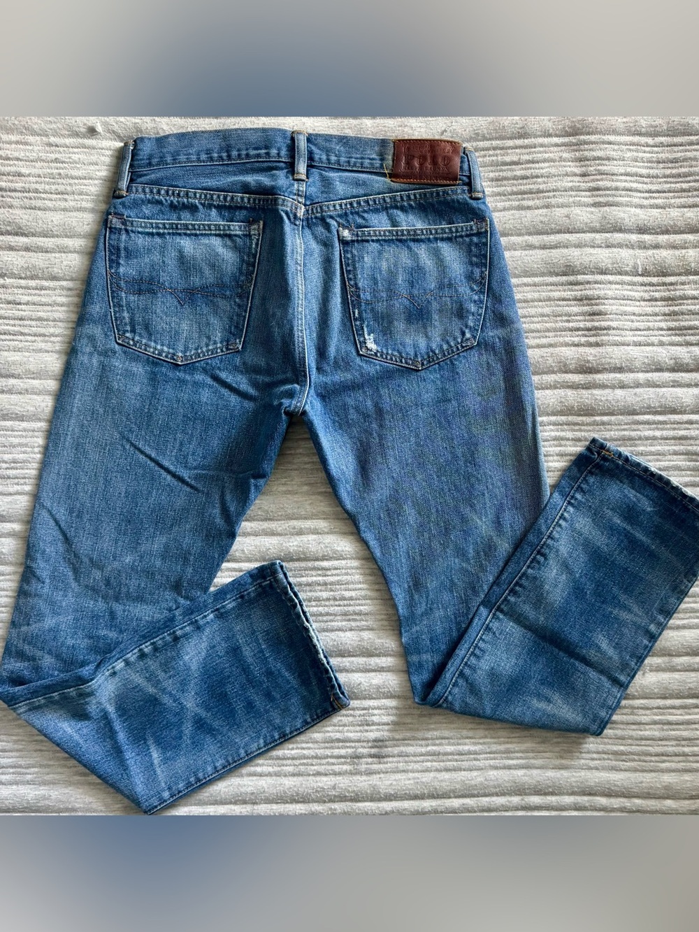 Polo Ralph Lauren Slim Fit Blue Jeans Men’s 31x30 Polo Leather Patch Authentic